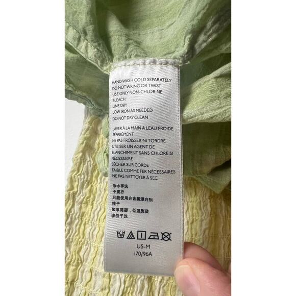 Free People Little Bit of Something Ombre Oversized Blouse Citron Size M NWOT - Picture 8 of 9